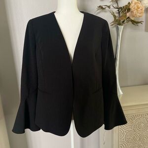 NWT Nine West Blazer Jacket Women's Black Lined Formal Flared Sleeve